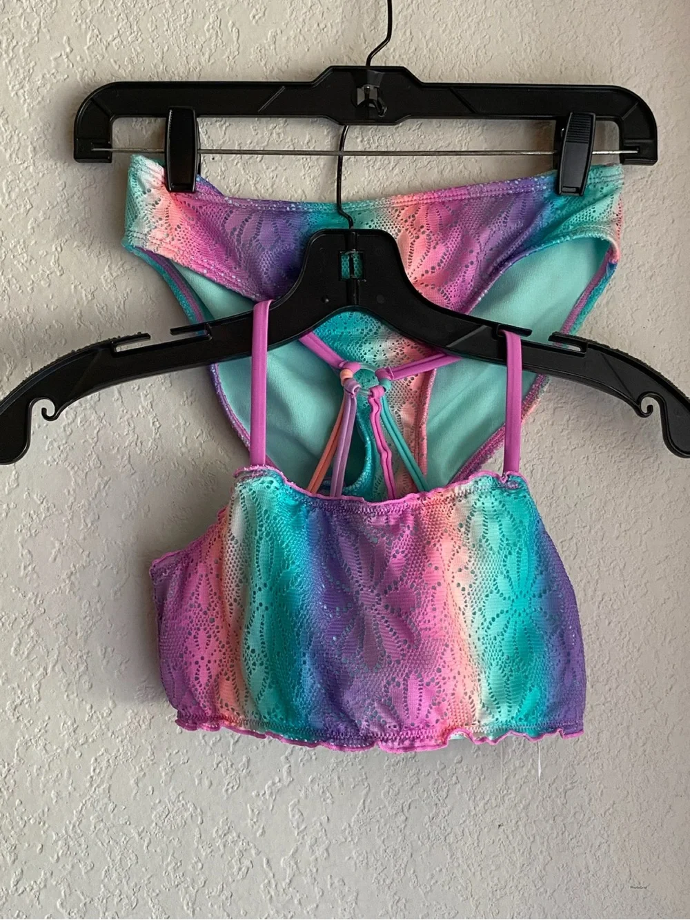 Justice Girls Multicolor Rainbow Ombre Bikini - Pink, Purple, Turquoise
